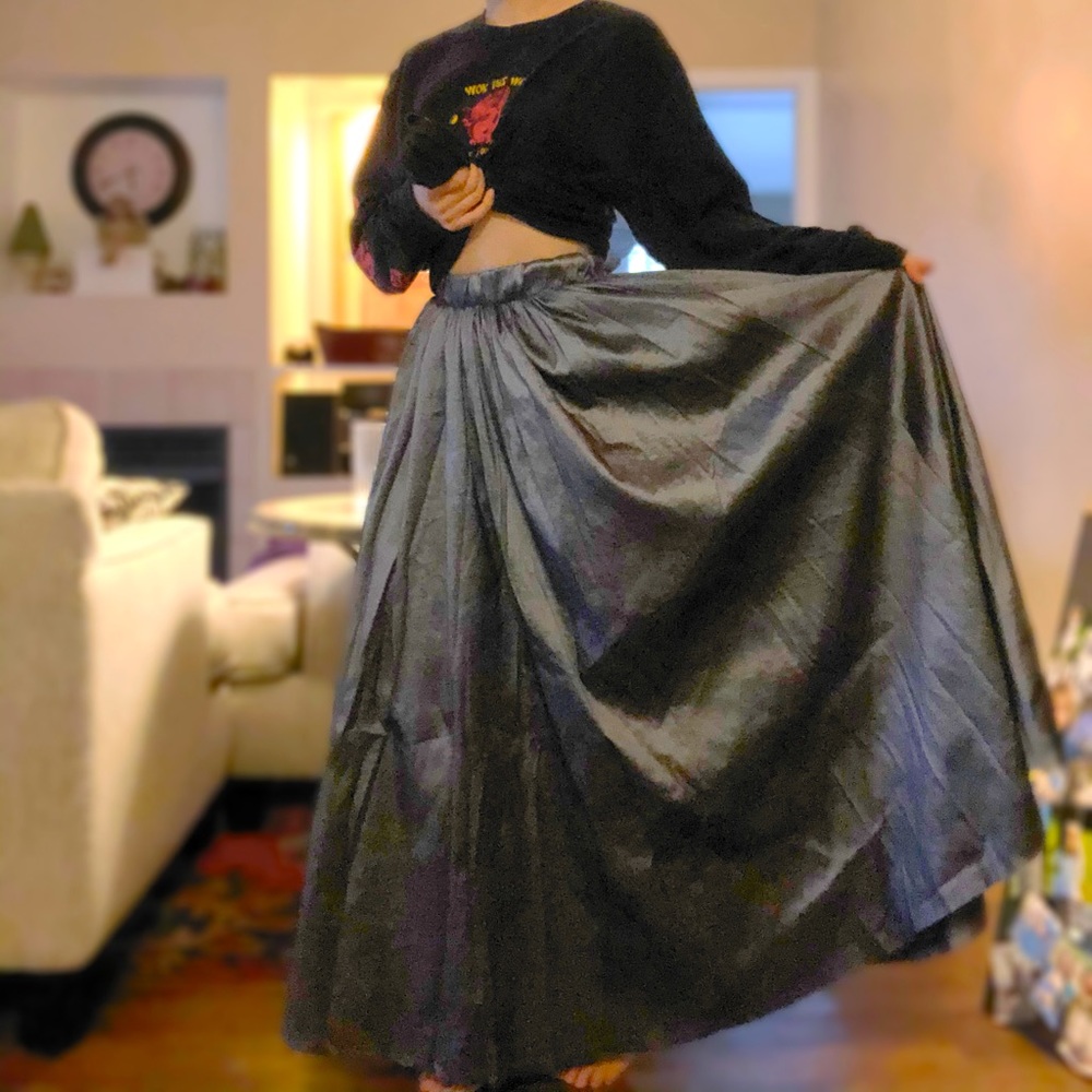 Long Silver Skirt